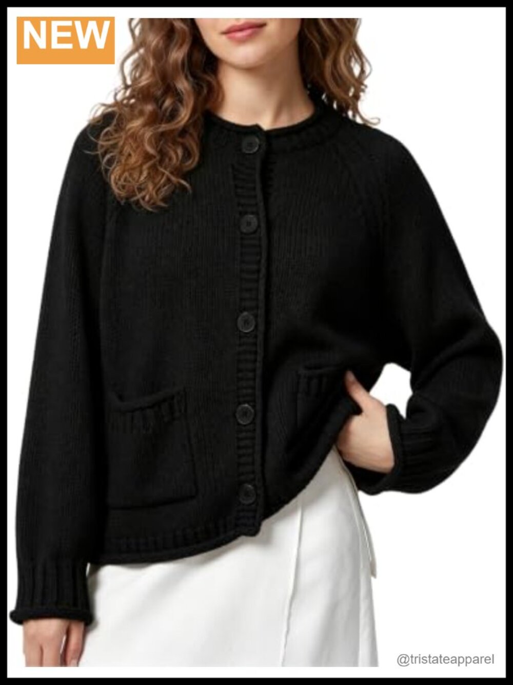 Women's Chunky Knit Cable Rollneck Button Down Cardigan w/ Pockets